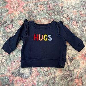 Gymboree Navy 'HUGS' Sweatshirt, 3-6mo